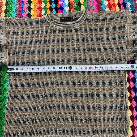 Vintage USA Made Croft & Barrow Neutral Grandpa Oversized Pattern Retro … - Picture 4 of 9